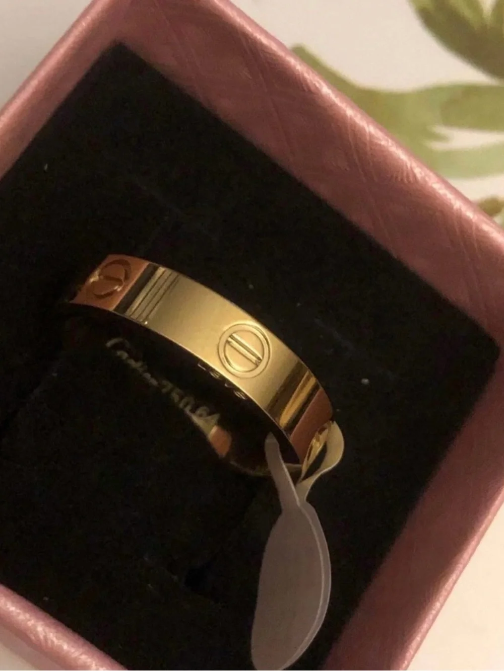 14 kt Gold Stainless Steel Size 8 Love Ring